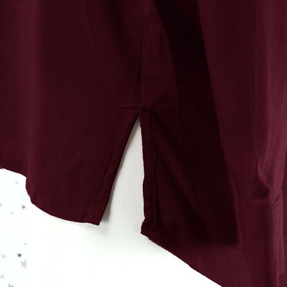 Classic Button Up Dress Shirt Burgundy - Picture 5 of 7